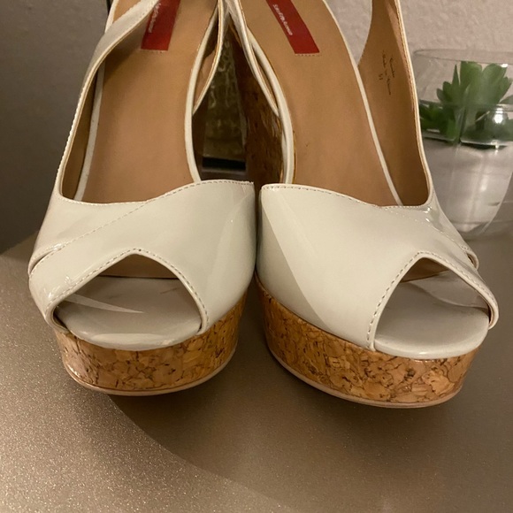 RED Saks Fifth Avenue Cork Wedge - Picture 2 of 6